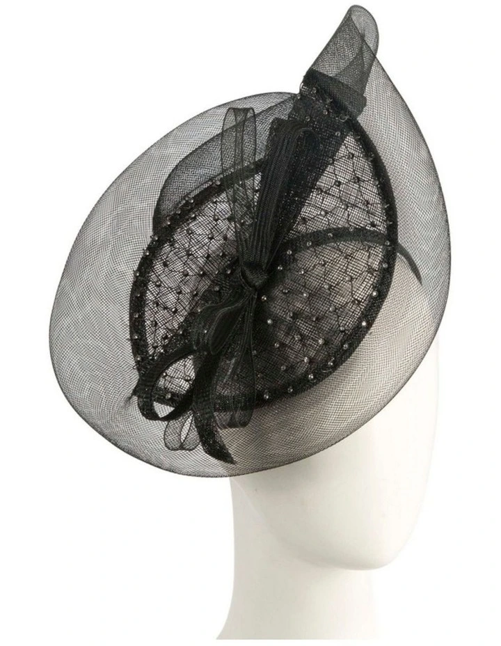 Max Alexander black racing fascinator MA971B image 2
