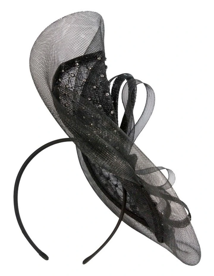 Max Alexander black racing fascinator MA971B image 4