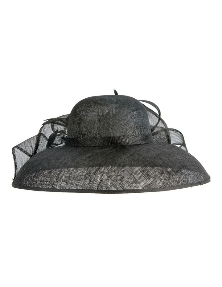 Max Alexander large black sinamay racing hat MA988B image 3