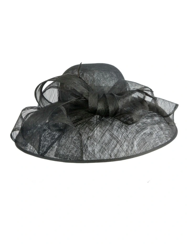 Max Alexander large black sinamay racing hat MA988B image 4