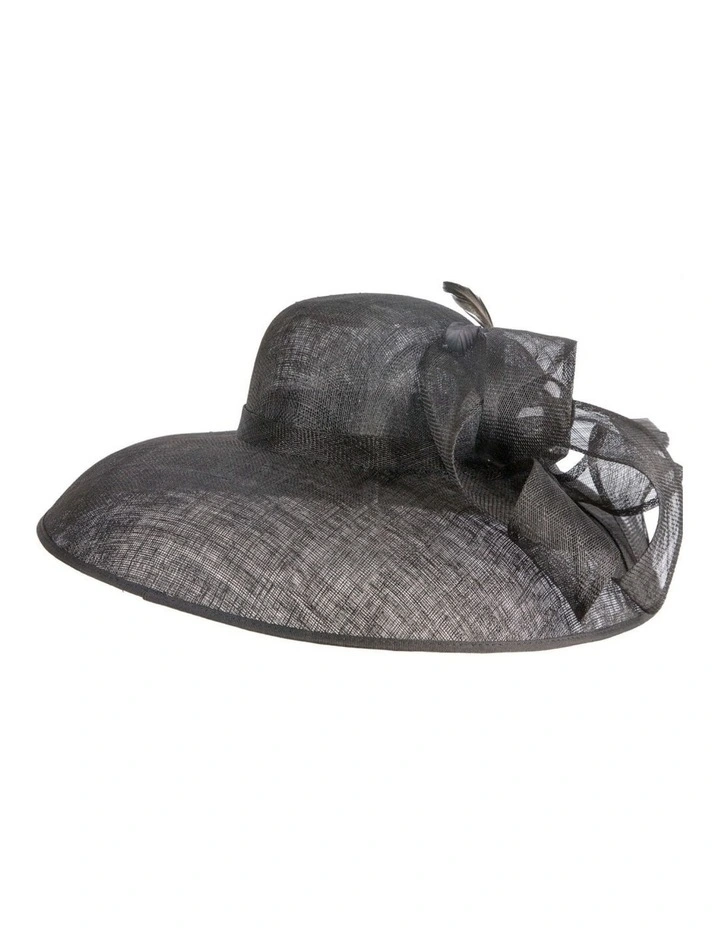 Max Alexander large black sinamay racing hat MA988B image 6
