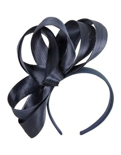 Fillies Collection navy silk abaca loops racing fascinator S344N