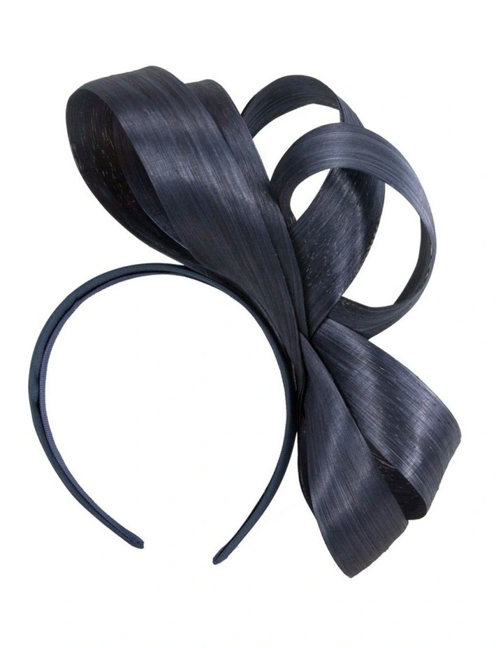Fillies Collection navy silk abaca loops racing fascinator S344N image 4