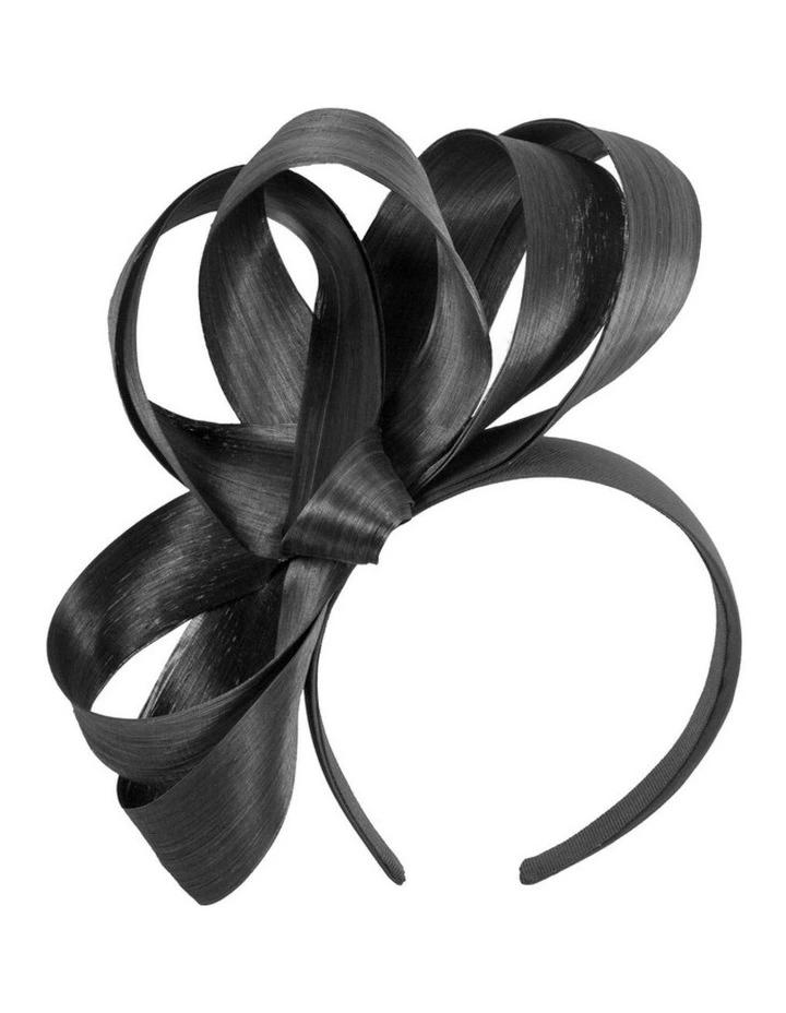 Black silk abaca loops racing fascinator by Fillies Collection S344B image 1