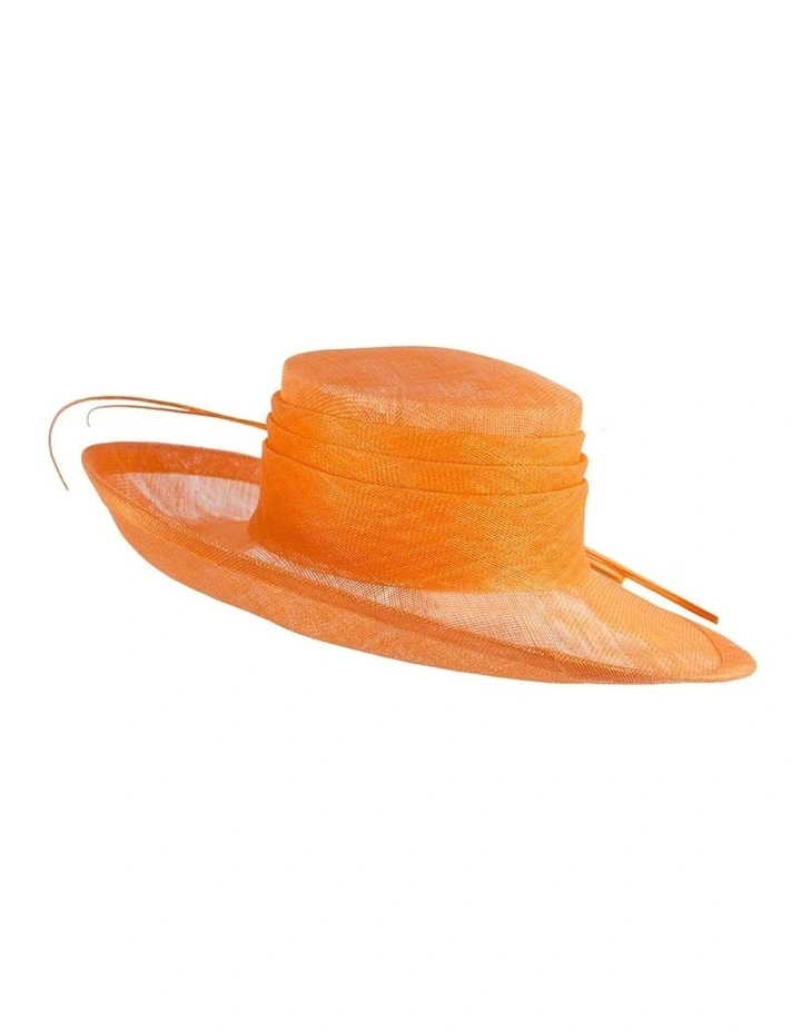 Max Alexander wide brim orange sinamay racing hat MA901OR image 3
