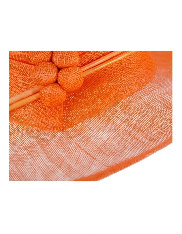 Max Alexander wide brim orange sinamay racing hat MA901OR image 4