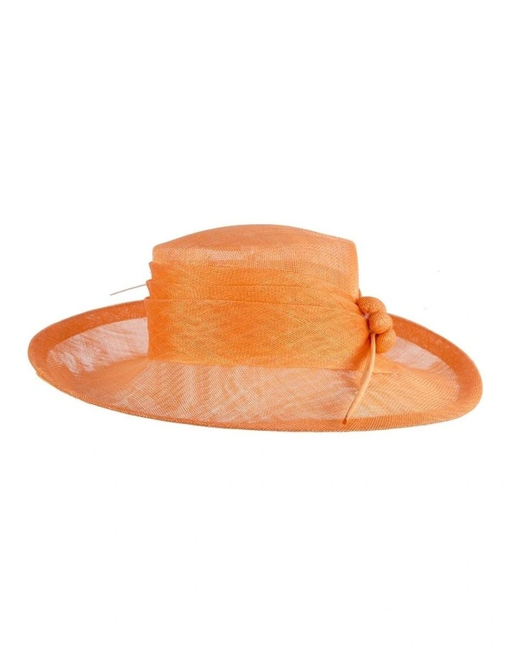 Max Alexander wide brim orange sinamay racing hat MA901OR image 5