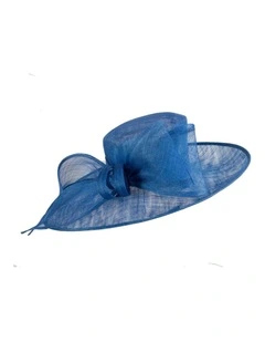 Max Alexander Royal Blue sinamay racing hat with large bow MA994RB