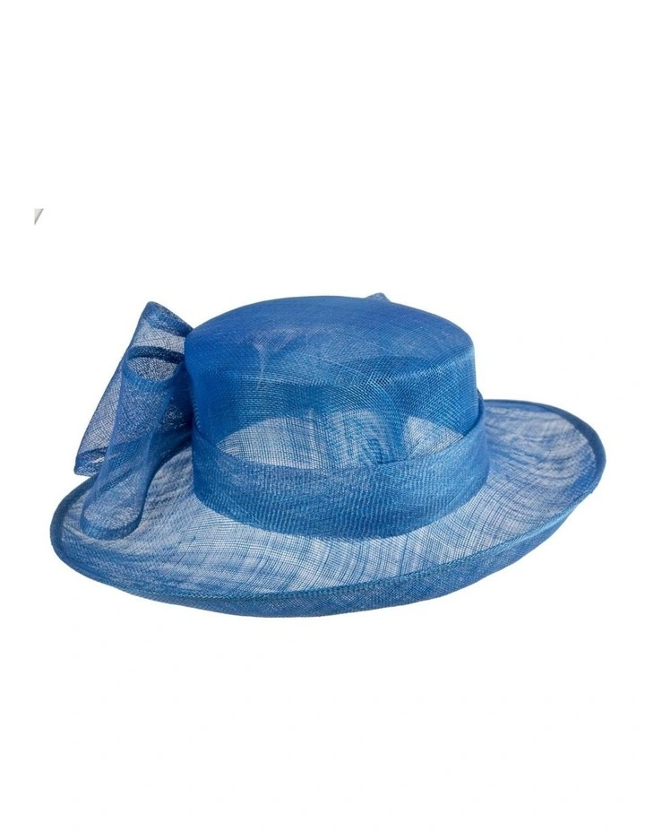 Max Alexander Royal Blue sinamay racing hat with large bow MA994RB image 3