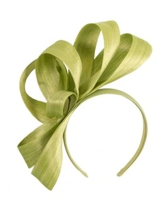 Fillies Collection Lime Green silk abaca loops racing fascinator S344LM