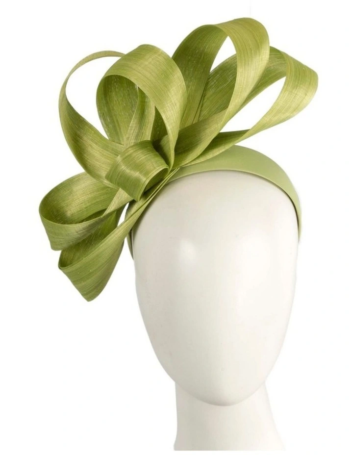 Fillies Collection Lime Green silk abaca loops racing fascinator S344LM image 2