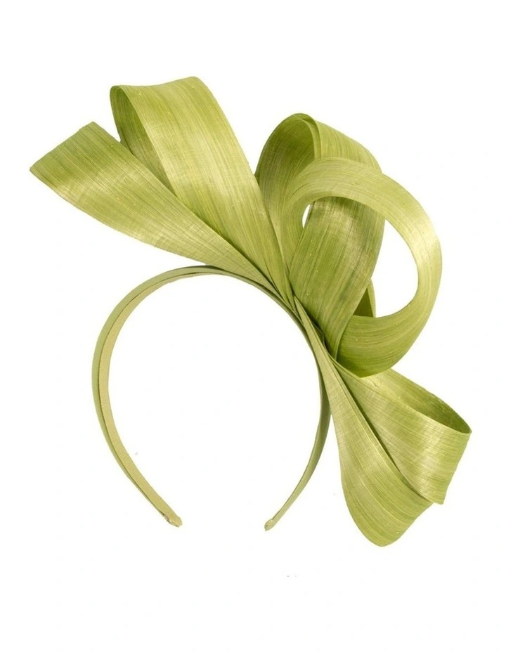Fillies Collection Lime Green silk abaca loops racing fascinator S344LM image 4