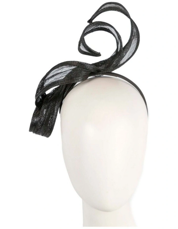Max Alexander MA952B Black Sinamay Fascinator Headband image 2