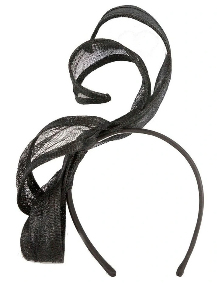 Max Alexander MA952B Black Sinamay Fascinator Headband image 3