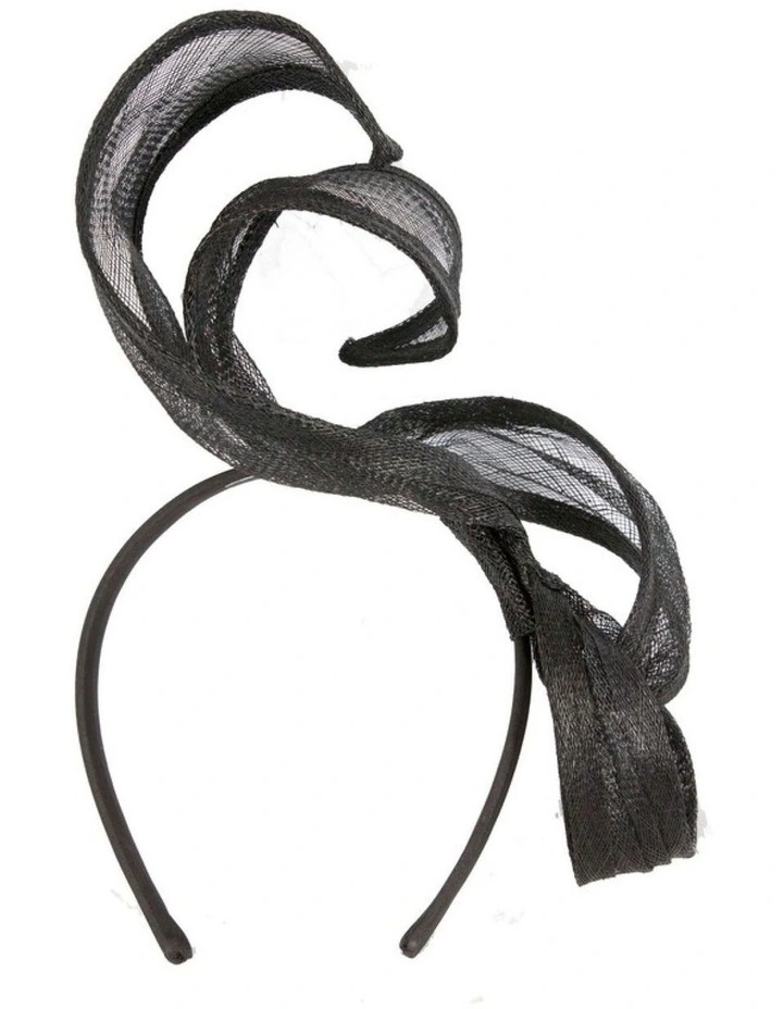 Max Alexander MA952B Black Sinamay Fascinator Headband image 4