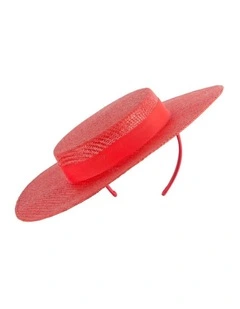 Max Alexander Red Boater Hat MA977R