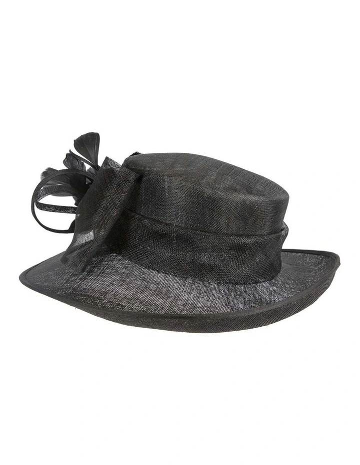 Max Alexander wide brim black sinamay racing hat MA929B image 3