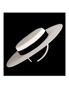 Max Alexander White & Black Boater Hat MA977WB