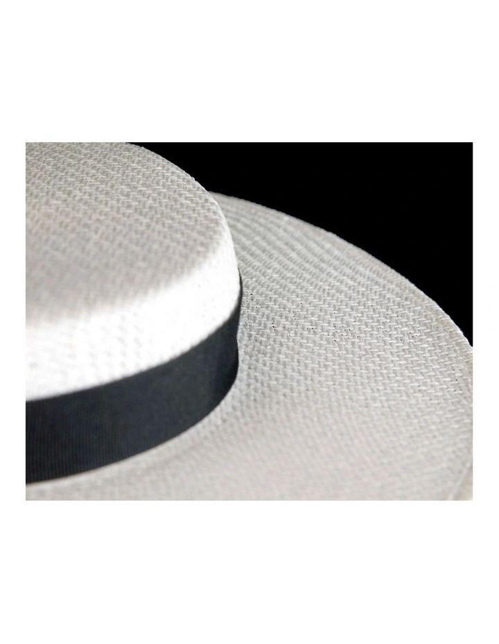 Max Alexander White & Black Boater Hat MA977WB image 5