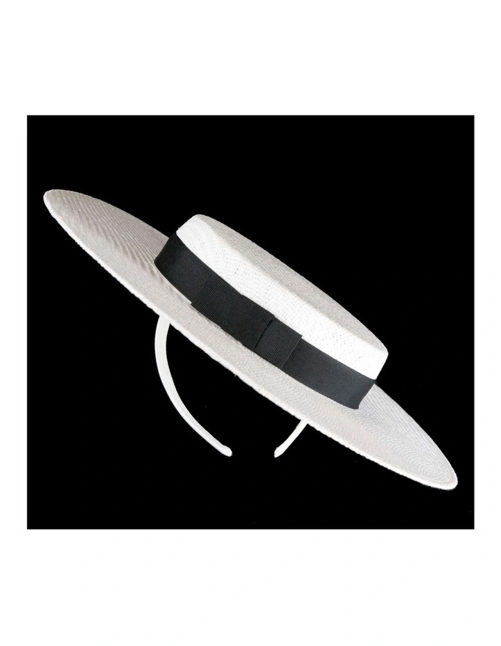 Max Alexander White & Black Boater Hat MA977WB image 6