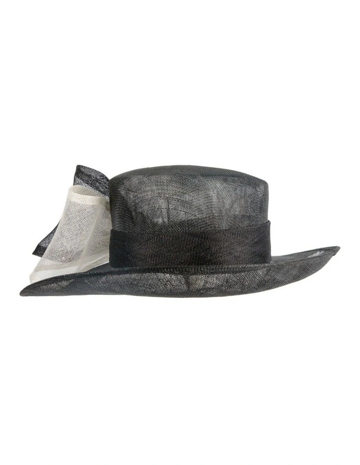 Max Alexander Black & White sinamay wide-brim racing hat MA994BW image 3
