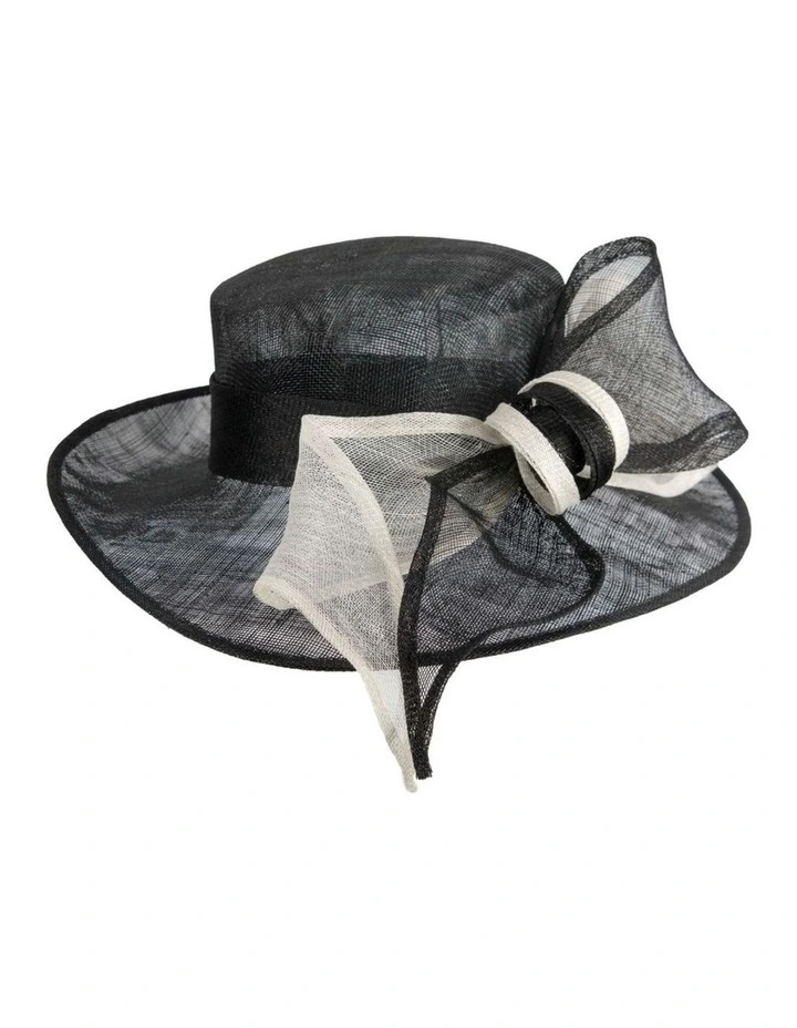 Max Alexander Black & White sinamay wide-brim racing hat MA994BW image 4