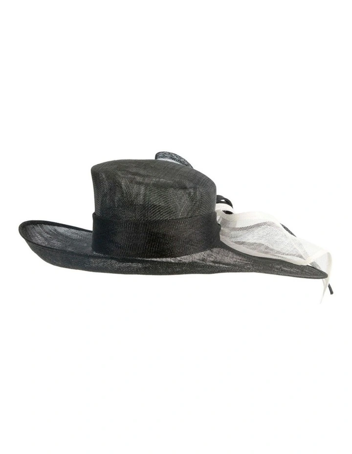 Max Alexander Black & White sinamay wide-brim racing hat MA994BW image 6