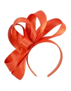 Fillies Collection orange silk abaca loops racing fascinator S344OR