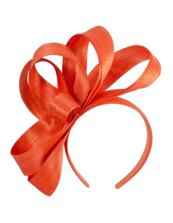 Fillies Collection orange silk abaca loops racing fascinator S344OR image 1