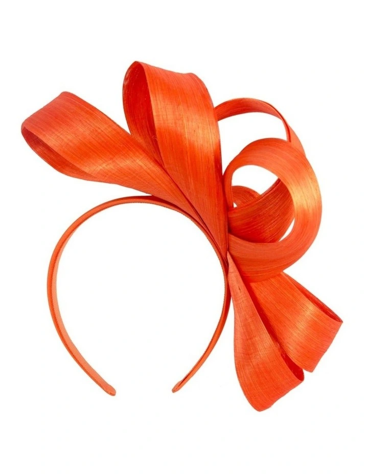 Fillies Collection orange silk abaca loops racing fascinator S344OR image 4