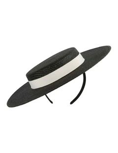 Max Alexander Black & White Boater Racing Hat MA977BW