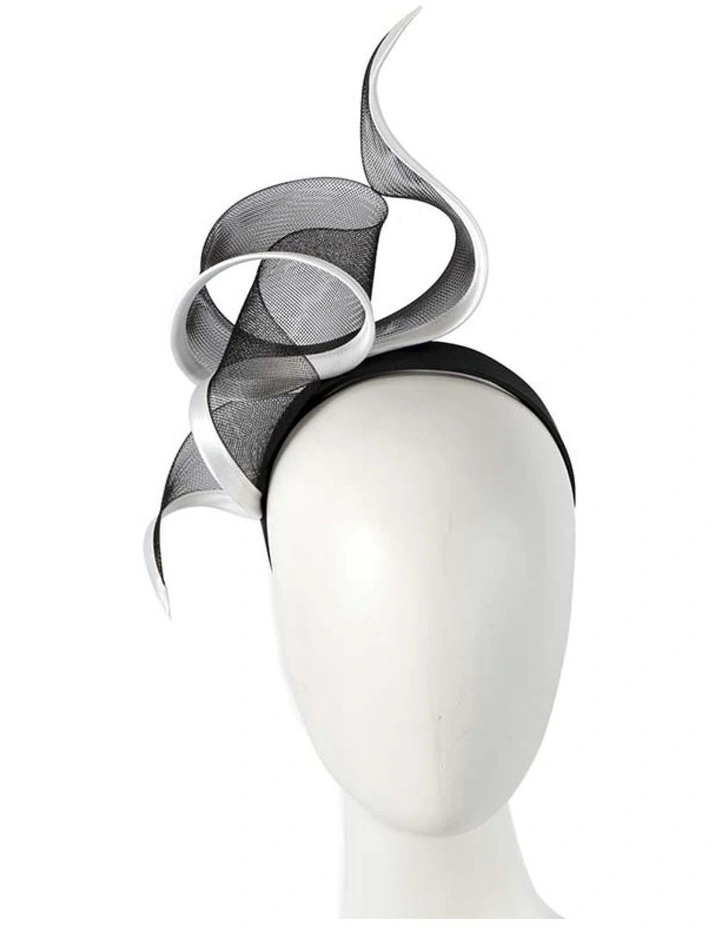 Fillies Collection sculptured black and white racing fascinator S246BW image 2