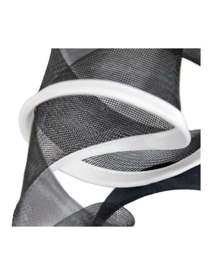 Fillies Collection sculptured black and white racing fascinator S246BW image 3