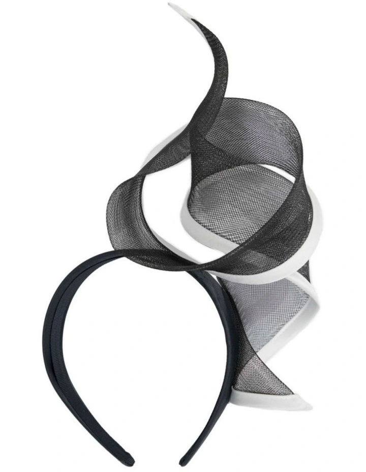 Fillies Collection sculptured black and white racing fascinator S246BW image 4