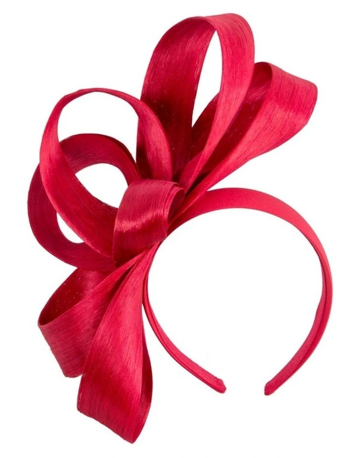 Fillies Collection red silk abaca loops racing fascinator S344R image 1