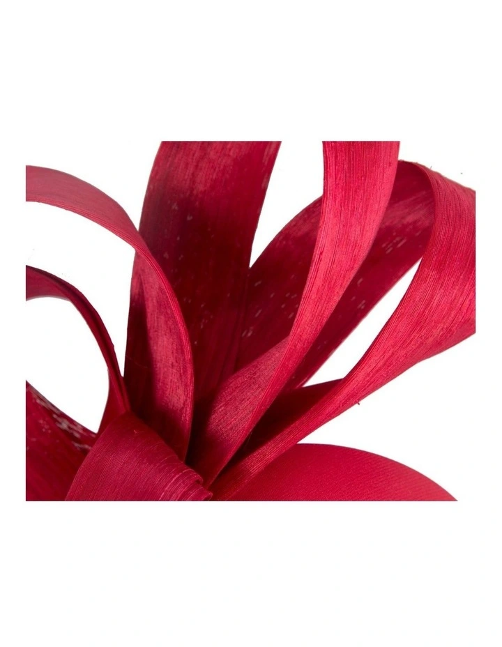 Fillies Collection red silk abaca loops racing fascinator S344R image 3