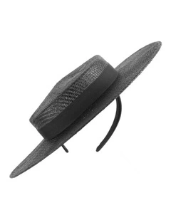 Max Alexander black boater hat MA977B