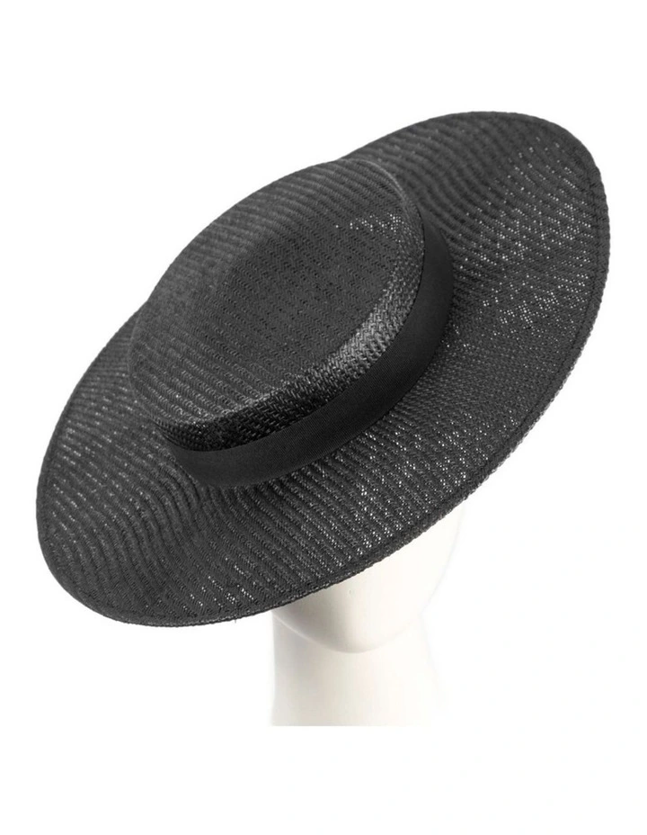 Max Alexander black boater hat MA977B image 2