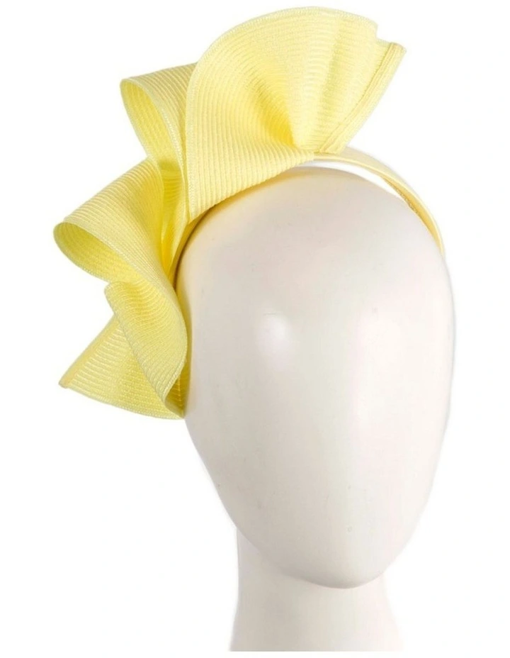 Max Alexander large light yellow wave racing fascinator MA955LY image 2