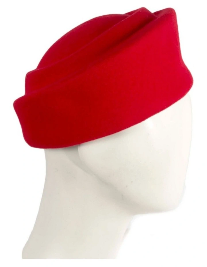 Max Alexander Red Wool Felt Pillbox Racing Hat J464R image 3