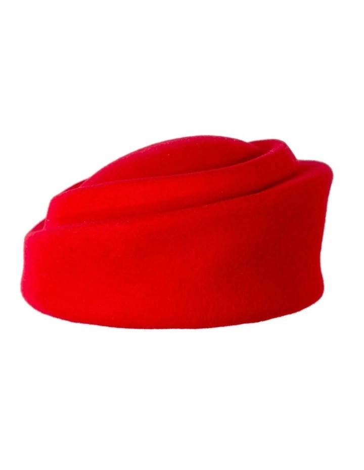 Max Alexander Red Wool Felt Pillbox Racing Hat J464R image 4