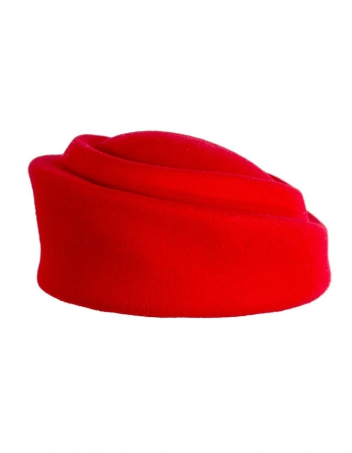 Max Alexander Red Wool Felt Pillbox Racing Hat J464R image 5