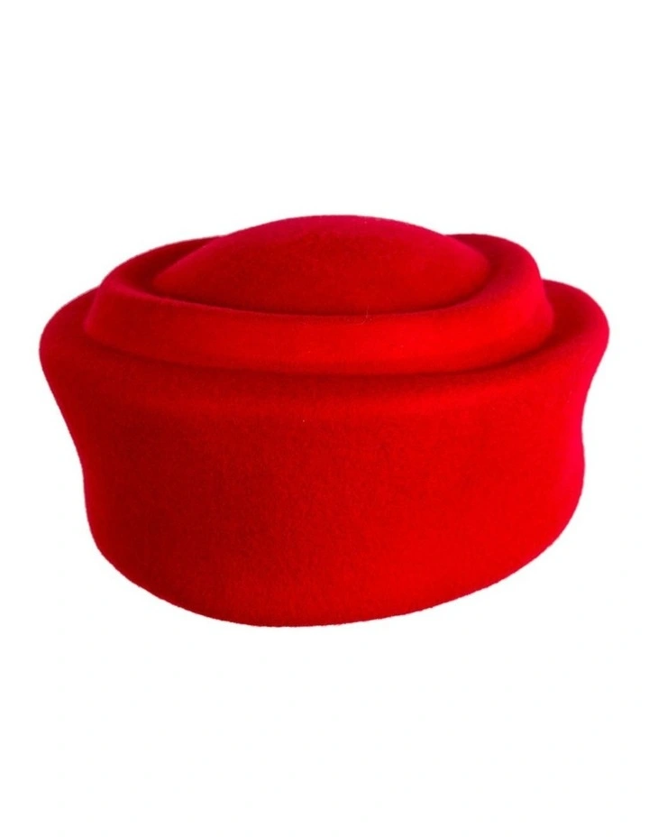 Max Alexander Red Wool Felt Pillbox Racing Hat J464R image 6