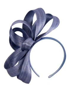 Fillies Collection denim silk abaca loops racing fascinator S344DN