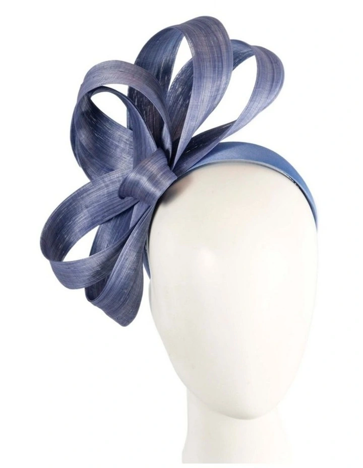 Fillies Collection denim silk abaca loops racing fascinator S344DN image 2