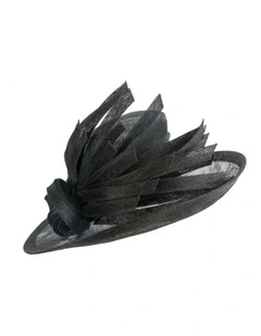 Max Alexander black sinamay racing hat MA991B