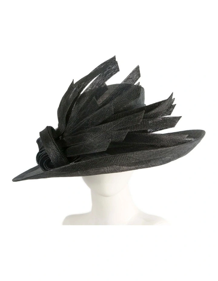 Max Alexander black sinamay racing hat MA991B image 2