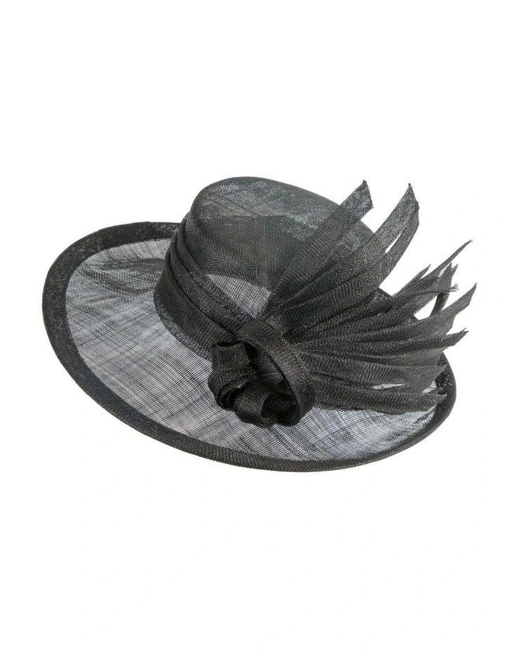 Max Alexander black sinamay racing hat MA991B image 3