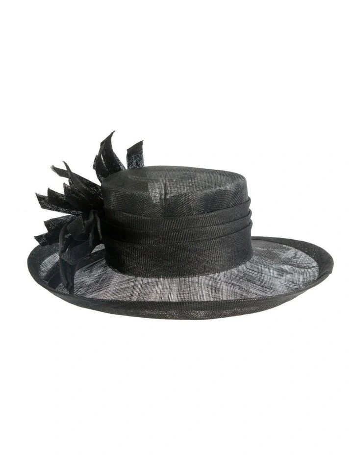 Max Alexander black sinamay racing hat MA991B image 4