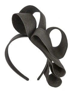 Max Alexander large black wave racing fascinator MA955B